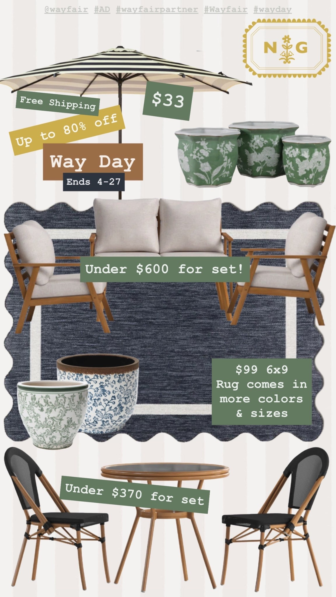 
WAY DAY
Up to 80% off
Free Shipping
4/25-4/27
@wayfair #AD #wayfairpartner #Wayfair #WayDay