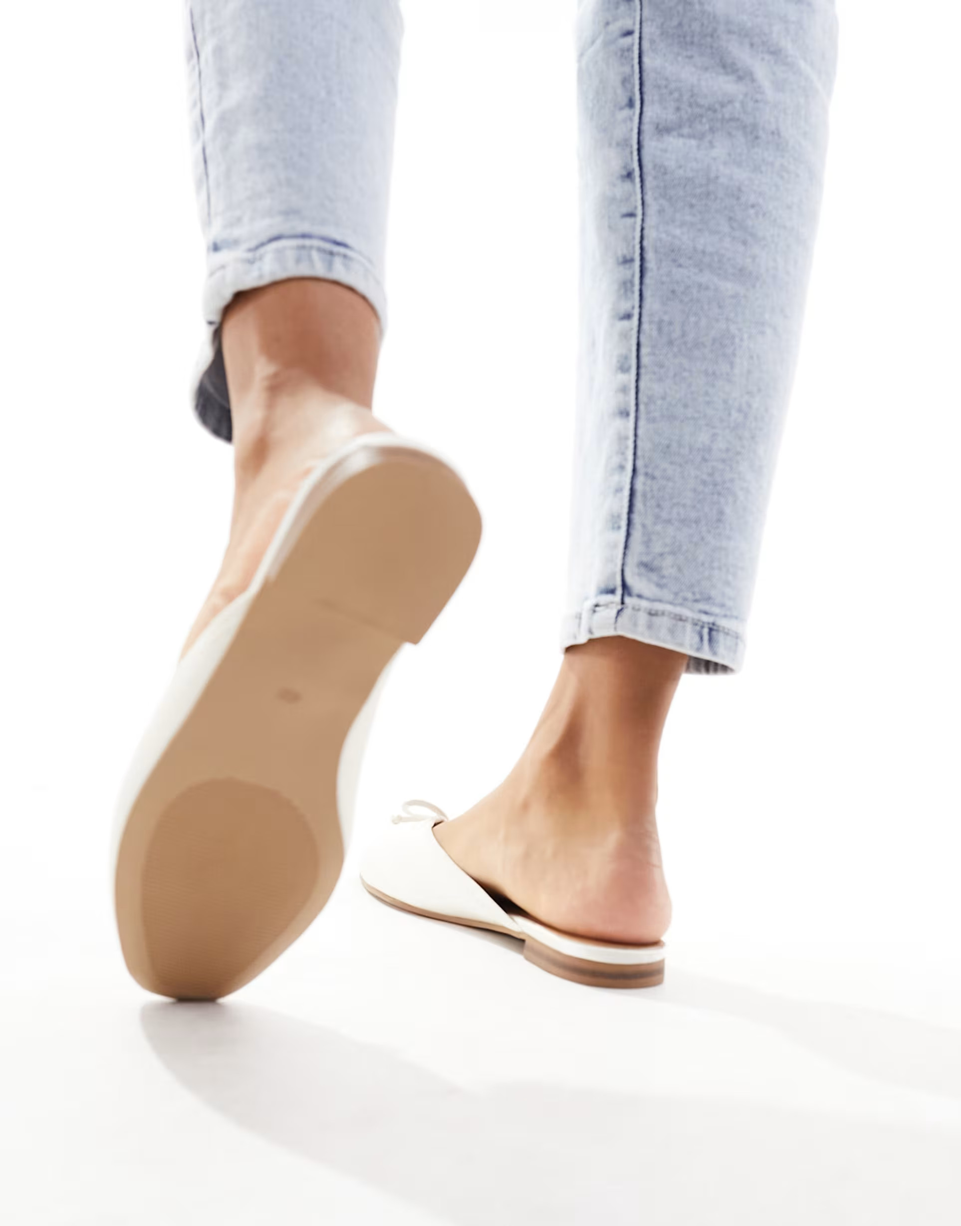 ASOS DESIGN Wide Fit Lucia mules in ivory | ASOS (Global)