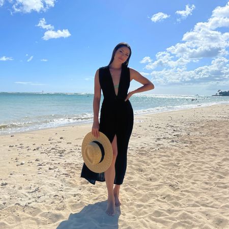 New beach coverup! Love this light and breathable material, and the high slit! Wearing XS. Hawaii, black beach coverup, bikini, swim, vacation, dress, summer

#LTKswim #LTKtravel