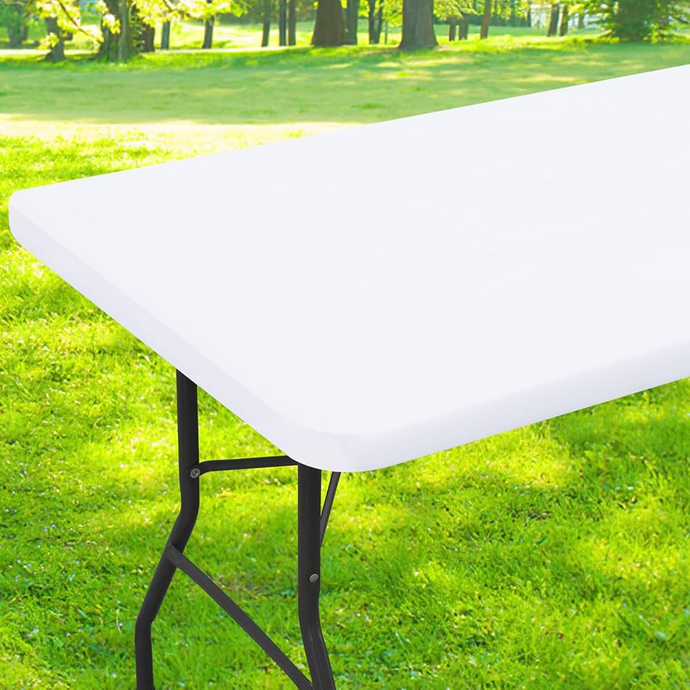 Smiry Rectangle Picnic Table Cloth, Waterproof Elastic Fitted Tablecloths for 8 Foot Tables, Wash... | Amazon (US)