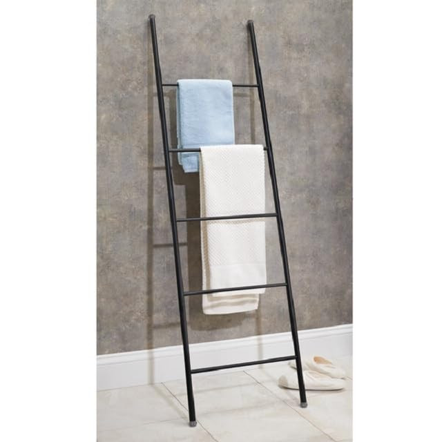 mDesign Metal Free Standing Bath Towel Blanket Ladder Storage Organization, Rack for Bathroom, Be... | Amazon (US)