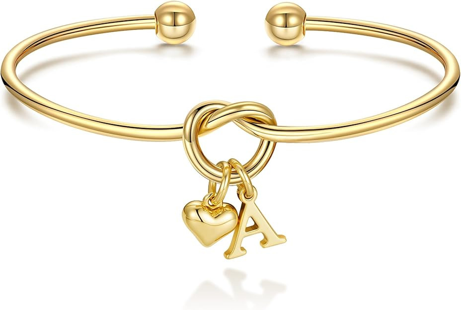 M MOOHAM Valentines Gifts for Her Teen Girls - Knot Initial Bracelets for Women Bridesmaids Propo... | Amazon (US)