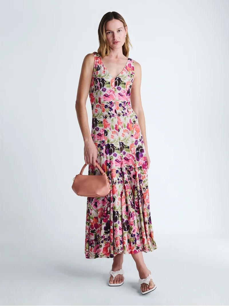 Scoop Women's and Women's Plus Maxi Godet Dress, Sizes 0-26W - Walmart.com | Walmart (US)