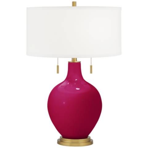 French Burgundy Toby Brass Accents Table Lamp - #95R16 | Lamps Plus | Lamps Plus