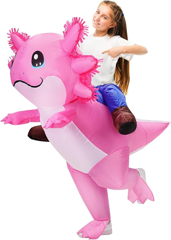 Stegosaurus Inflatable Axolotl Costume for Kids Halloween Costumes Kid Blow Up Costume Ride on Ax... | Amazon (US)