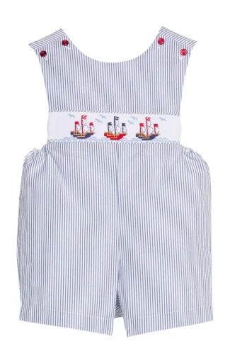 Little English Smocked Shortall - Pirate Ship | Persnickety