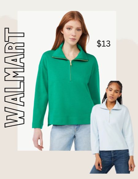 3/4 zip pullover sweatshirt 
Walmart 
Walmart fashion 
Casual 
Fall 

#LTKfindsunder50 #LTKtravel #LTKSeasonal