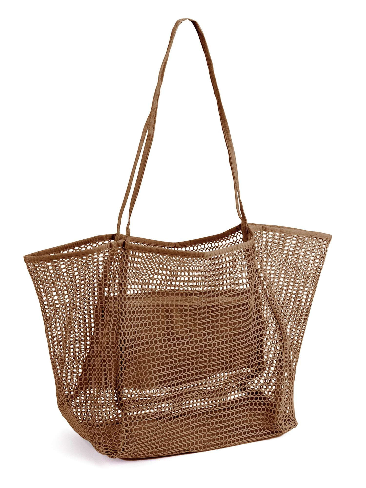 PULLIMORE Mesh Beach Tote Bag - Large Breathable Beach Bag with Zippered Pocket (20.5") | Walmart (US)