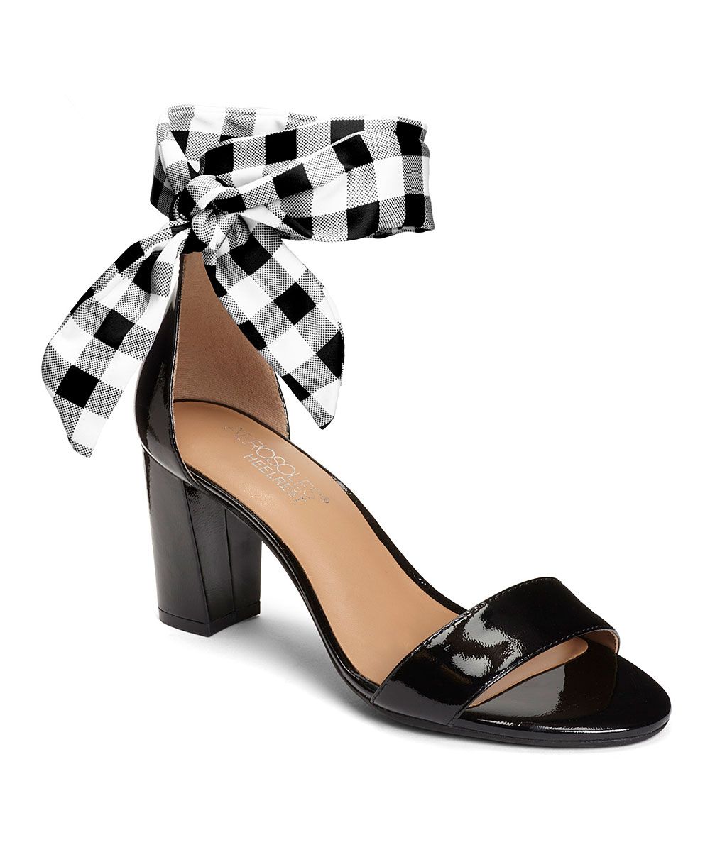 Aerosoles Women's Sandals BLACK - Black Gingham-Tie Bird Of Paradise Sandal - Women | Zulily