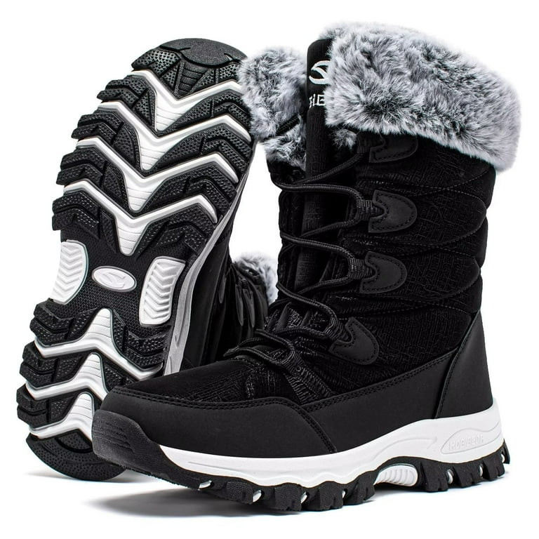 GUBARUN Women's Winter Waterproof Slip Resistant Snow Boots Warm Faux Fur Lined Mid-Calf Boots | Walmart (US)