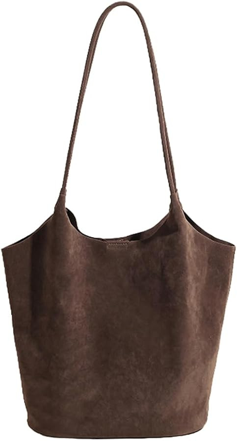 Suede Handbag Tote Bags for Women Bucket Shoulder Bag Underarm Bag Handbag Purse Office | Amazon (US)