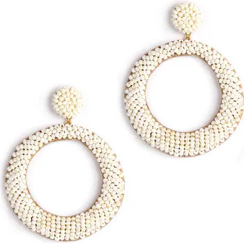 Asta Beaded Hoop Drop Earrings | Nordstrom