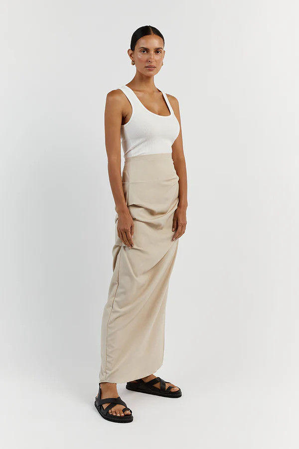 JAMIE RUCHED STONE MIDI SKIRT | DISSH