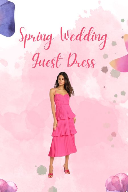 Wedding guest dress 
Spring outfit
Tiered dress 
Spring wedding guest 
Summer wedding guest 
Pink dress 

#LTKstyletip #LTKsalealert #LTKfindsunder100