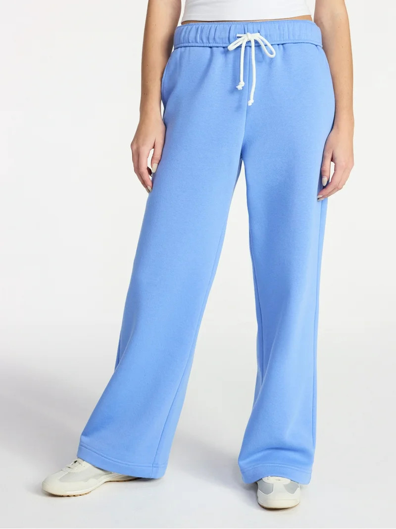 No Boundaries Wide-Leg Fleece Pants, Women’s XXS-XXL | Walmart (US)