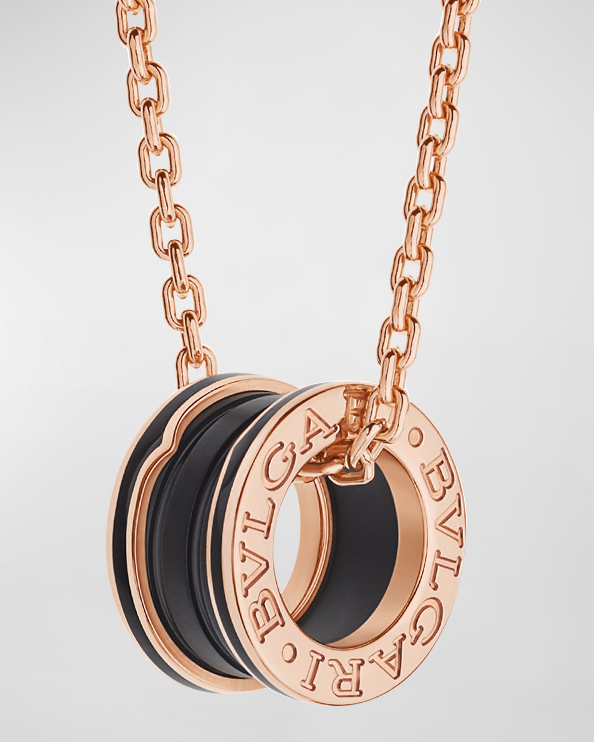 B.Zero1 Pendant Necklace in Pink Gold and Matte Black Ceramic | Neiman Marcus
