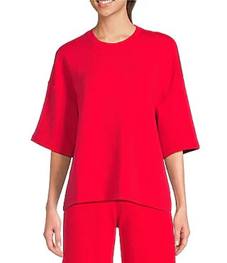 Spanx AirEssentials� Knit Short Sleeve Drop Shoulder Coordinating Relaxed Tee - S | Dillard's