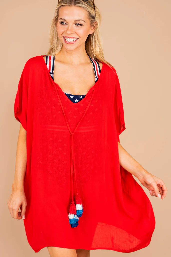 Buddy Love: Beachy Babe Tomato Red Shira Dress | The Mint Julep Boutique