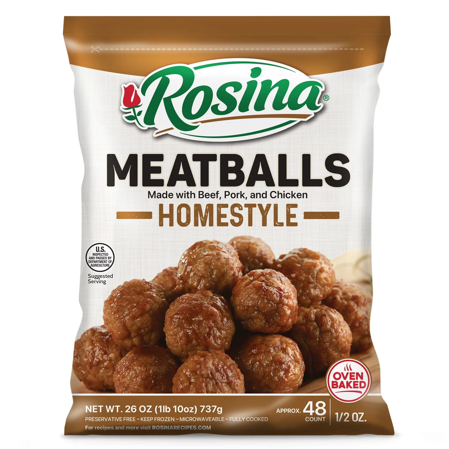 Rosina Homestyle Meatball, 26 oz Bag (Frozen) - Walmart.com | Walmart (US)