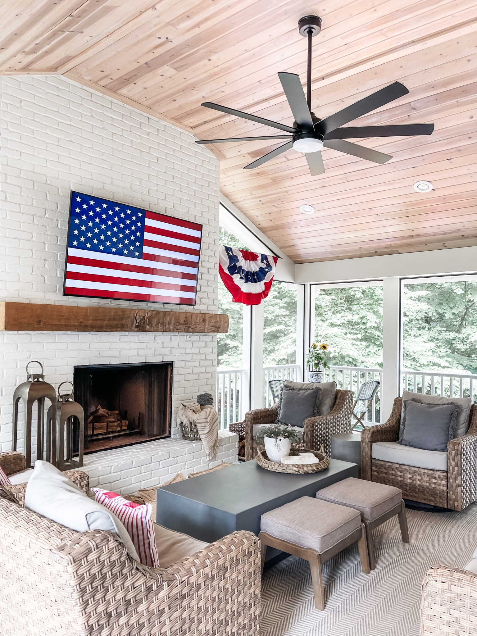 Fourth of July patio decor and this viral patio set is still going strong 2 years later! 

#outdoorfurniture #patiofurniture #swivelchair #ottoman #outdoorpatiotable

#LTKstyletip #LTKsalealert #LTKhome