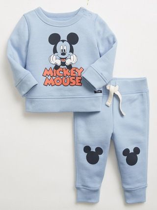 babyGap | Disney Mickey Mouse Graphic Crewneck Sweatshirt Outfit Set | Gap Factory