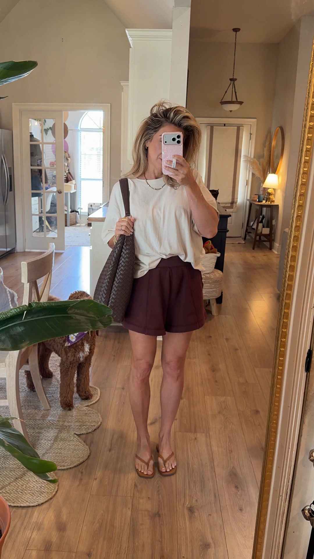 The Sunday comfy outfit of the day for errands and grocery shopping. 

Summer outfits over 40, early fall outfits women, cozy shorts, oversized t shirt, oversized white tee

#LTKdayinmylife #LTKootd #LTKmomlife