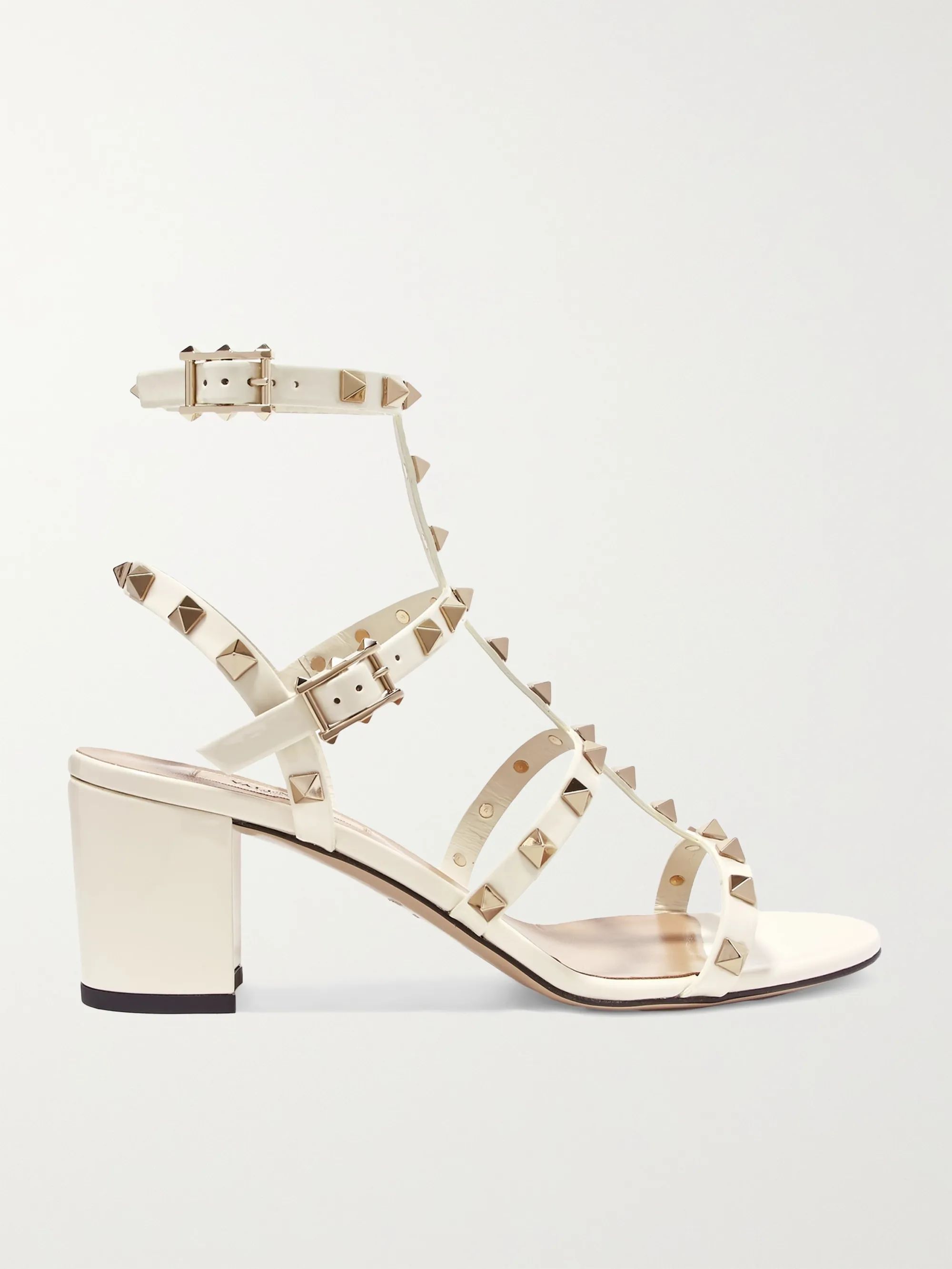 Valentino Garavani The Rockstud 60 patent-leather sandals | NET-A-PORTER (US)