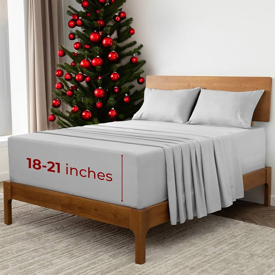 Mellanni Extra Deep Queen Sheets - 4 PC Iconic Collection Bedding - Hotel Luxury, Ultra Soft, Coo... | Amazon (US)