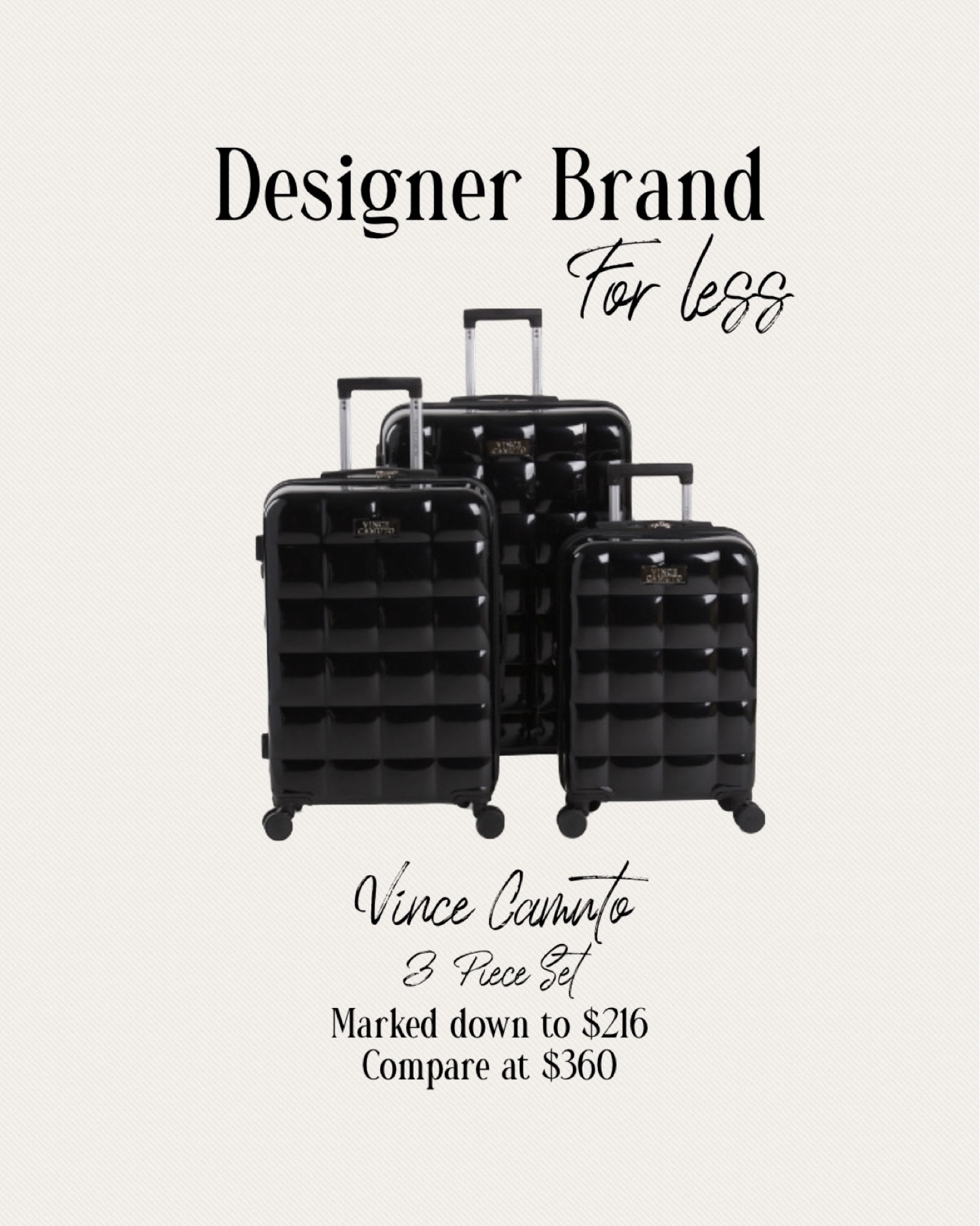 Vince camuto cheap black luggage