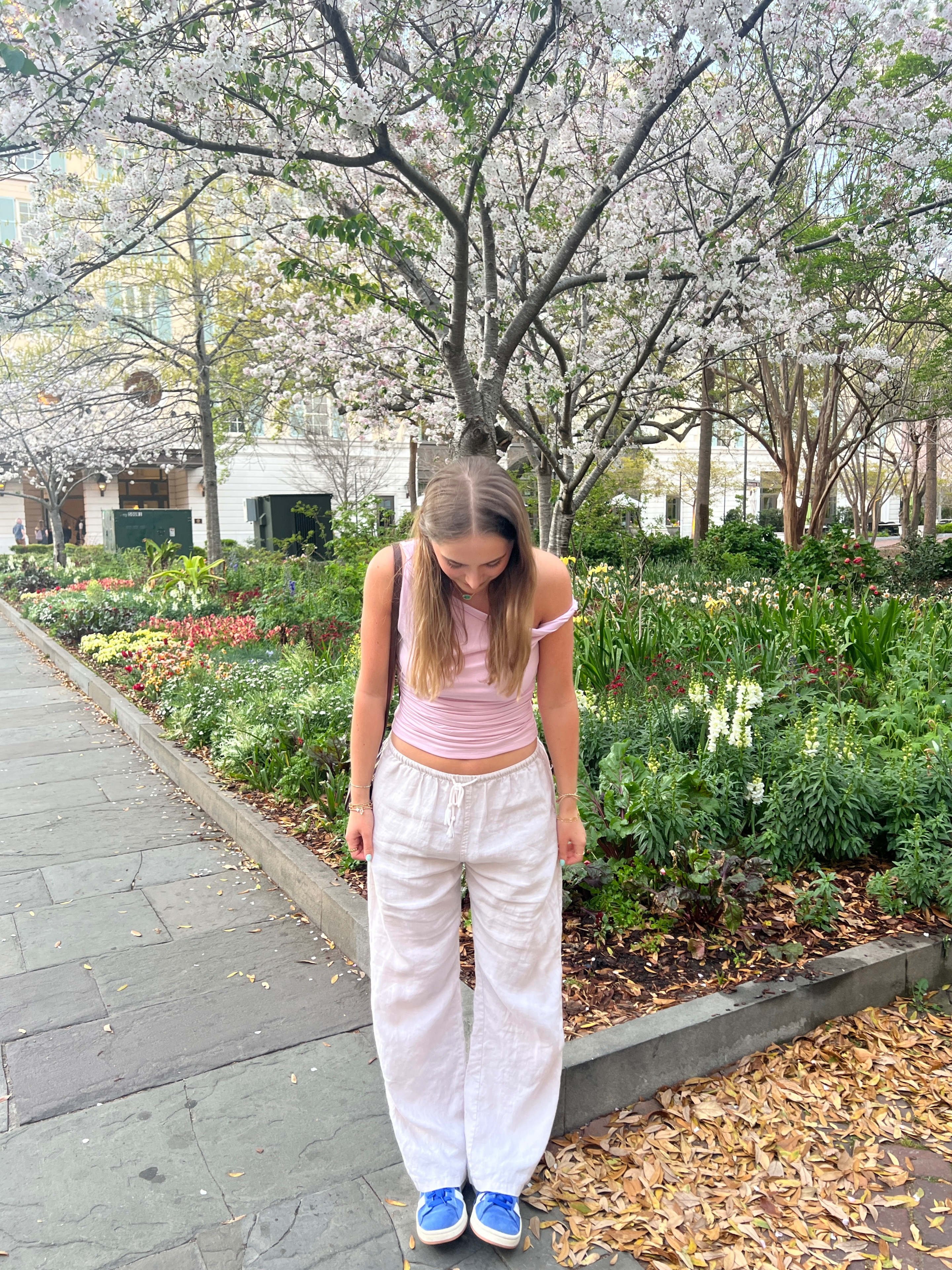 spring outfit! (pants linked have stripes) 

 