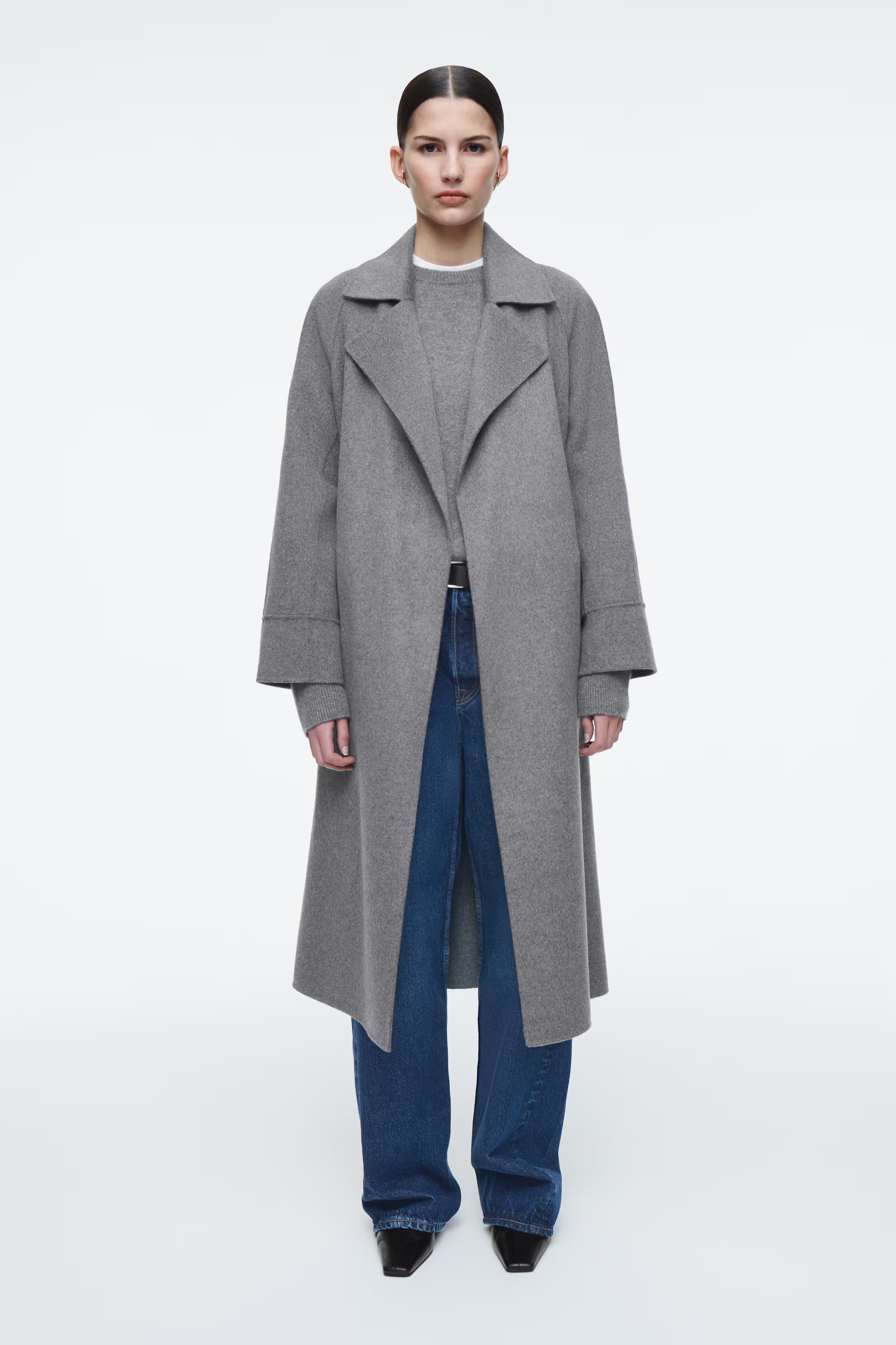 BELTED DOUBLE-FACED WOOL COAT | H&M (UK, MY, IN, SG, PH, TW, HK)