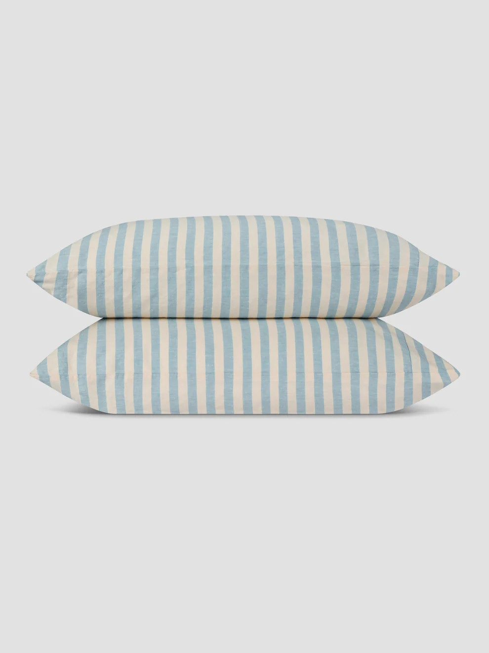 Coastal Blue Pembroke Stripe 100% Linen Pillowcase (Pair) | Piglet