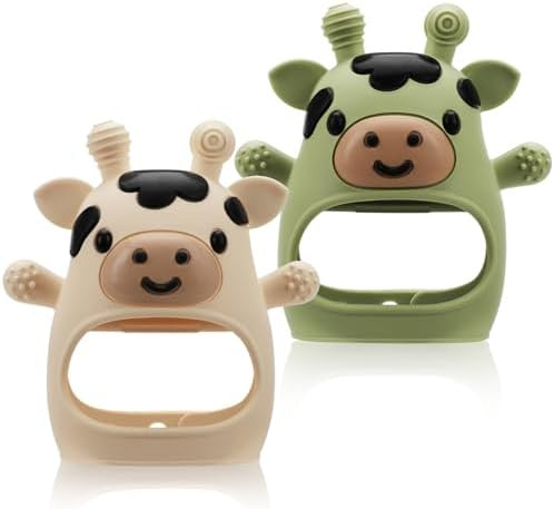 2 Pack Baby Teething Toys for 3-6 6-12 Months, Food Grade Silicone Infant Teether Mitten, Baby Es... | Amazon (US)