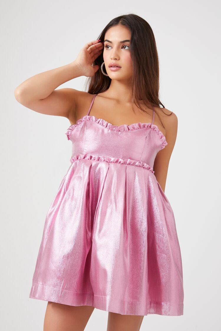 Metallic Bow Babydoll Dress | Forever 21