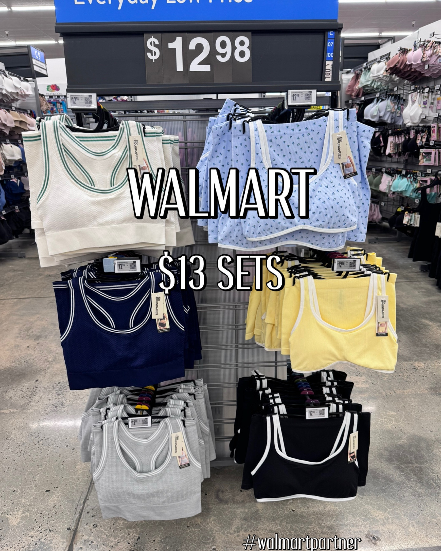 Cute Walmart No Boundaries $13 bra and shorts sets 