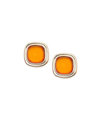 Women's Orange  Geometric Stone Stud Earrings | Macy's