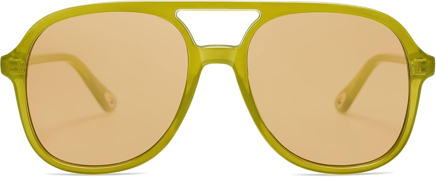 SOJOS Retro Polarized Aviator Sunglasses for Women Men Classic 70s Vintage Trendy Square Aviators | Amazon (US)