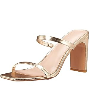 The Drop Women's Avery Square Toe Two Strap High Heeled Sandal | Amazon (US)