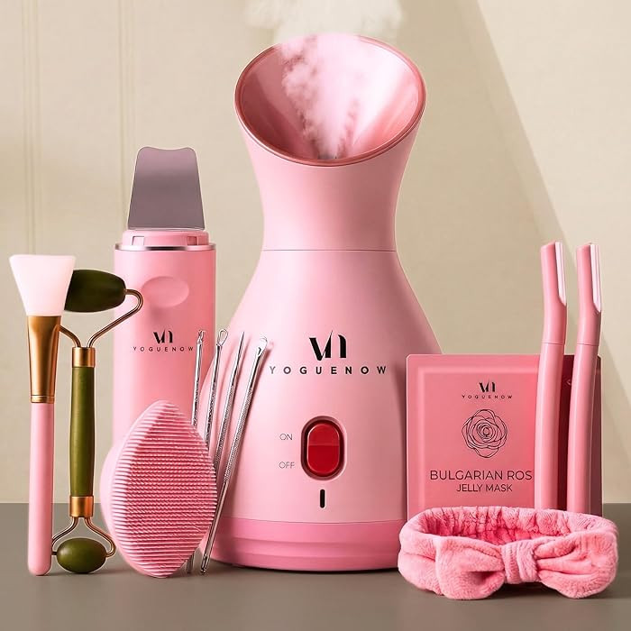 Facial Steamer Spa Kit with Complimentary 17 Skin Care Tools | Face Steamer for Facial Deep Clean... | Amazon (US)