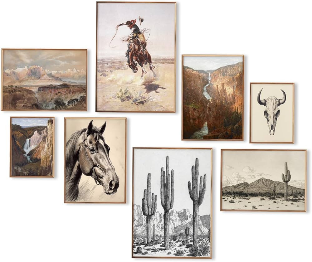 Western Decor Vintage Southwestern Wall Art,Farmhouse Wall Decor Western Cowboy Pictures,Boho Ran... | Amazon (US)