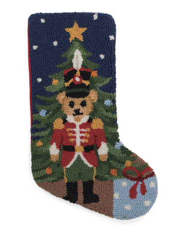 12x20 Christmas Bear Hooked Stocking | TJ Maxx