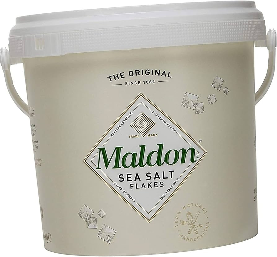 Maldon Salt Company Maldon Salt, Sea Salt Flakes, Resealable Tub, Kosher, Natural, Handcrafted, G... | Amazon (US)