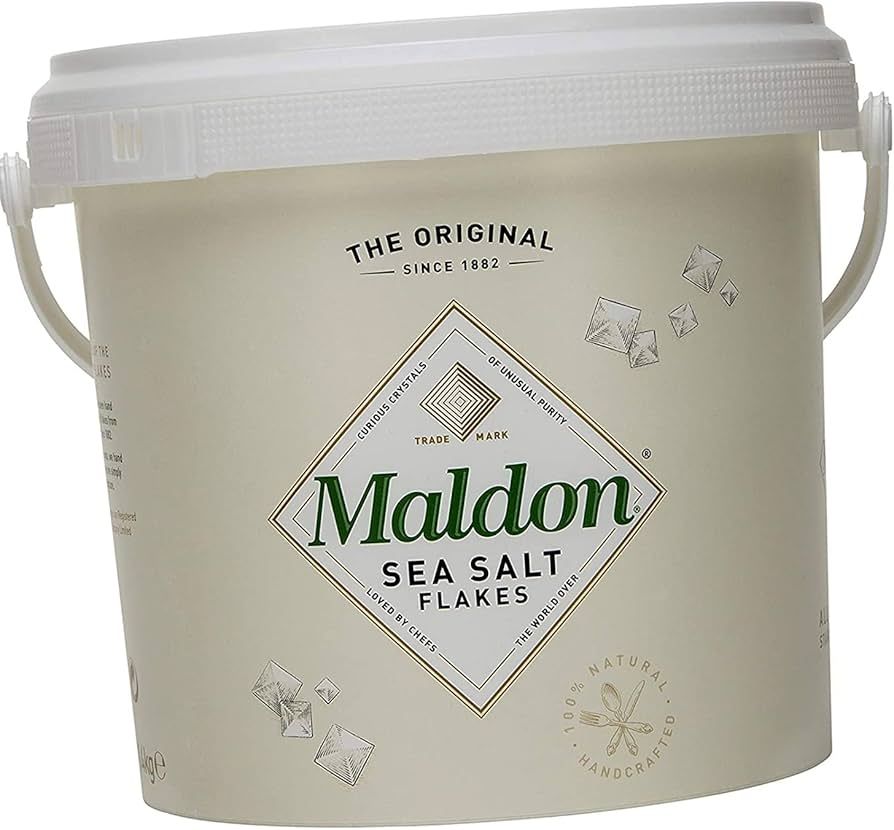 Maldon Salt Company Maldon Salt, Sea Salt Flakes, Resealable Tub, Kosher, Natural, Handcrafted, G... | Amazon (US)