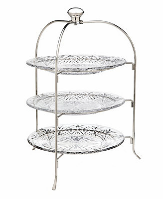 Godinger Dublin Crystal Round Three-Tier Serving Stand - Macy's | Macy's