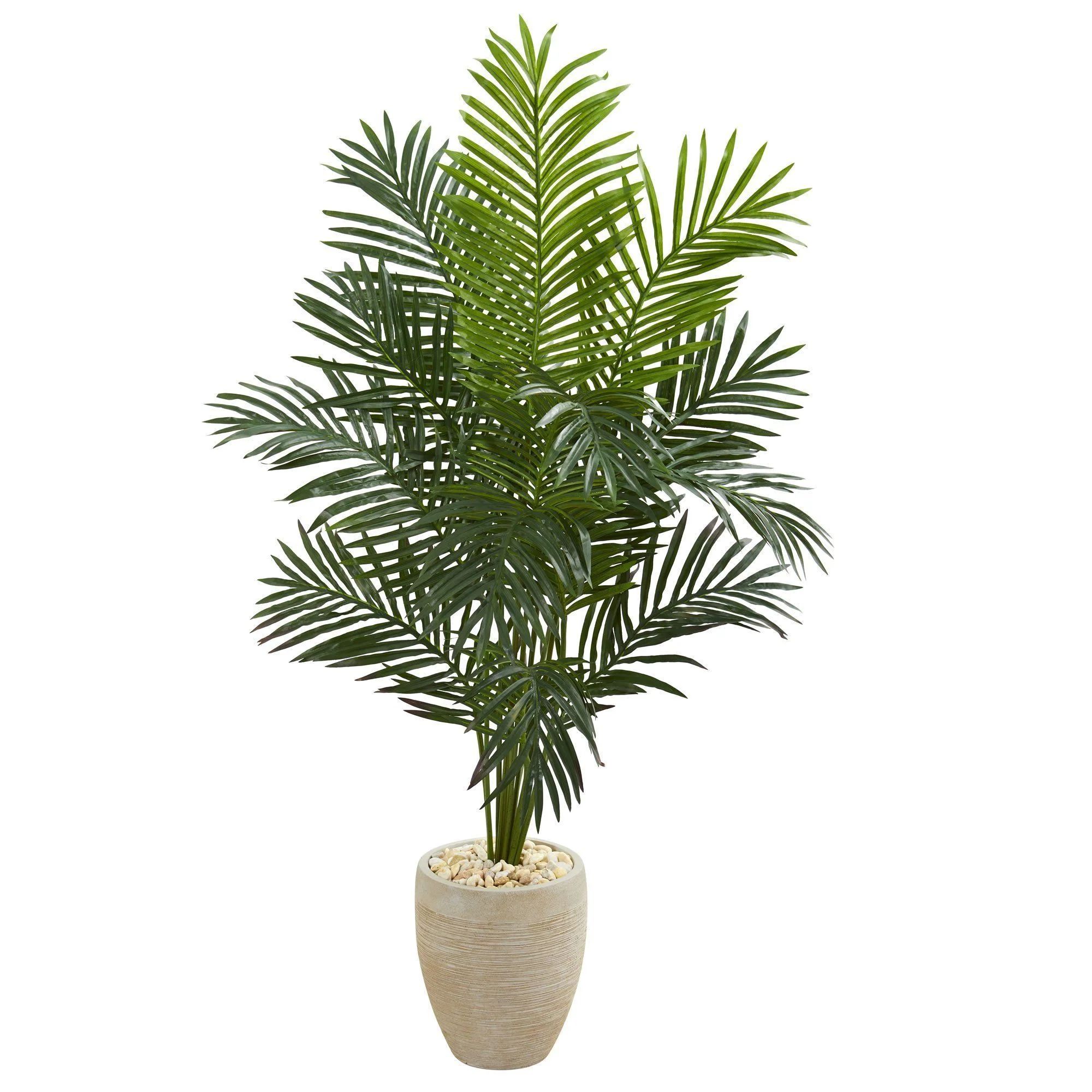 5.5’ Paradise Artificial Palm Tree in Sand Colored Planter | Nearly Natural