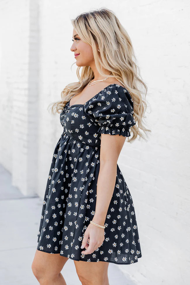Evening Walks Black Floral Romper Dress FINAL SALE | Pink Lily