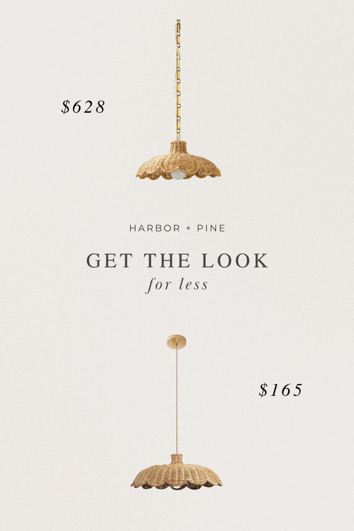 Get the look for less: scalloped rattan pendant 

#LTKsalealert #LTKhome #LTKstyletip