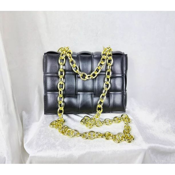 Lady Shoulder Bags Black PU, Fashion Rivet Chain in Cute Handbag Mini Clutch Purse with Magnetic ... | Walmart (US)