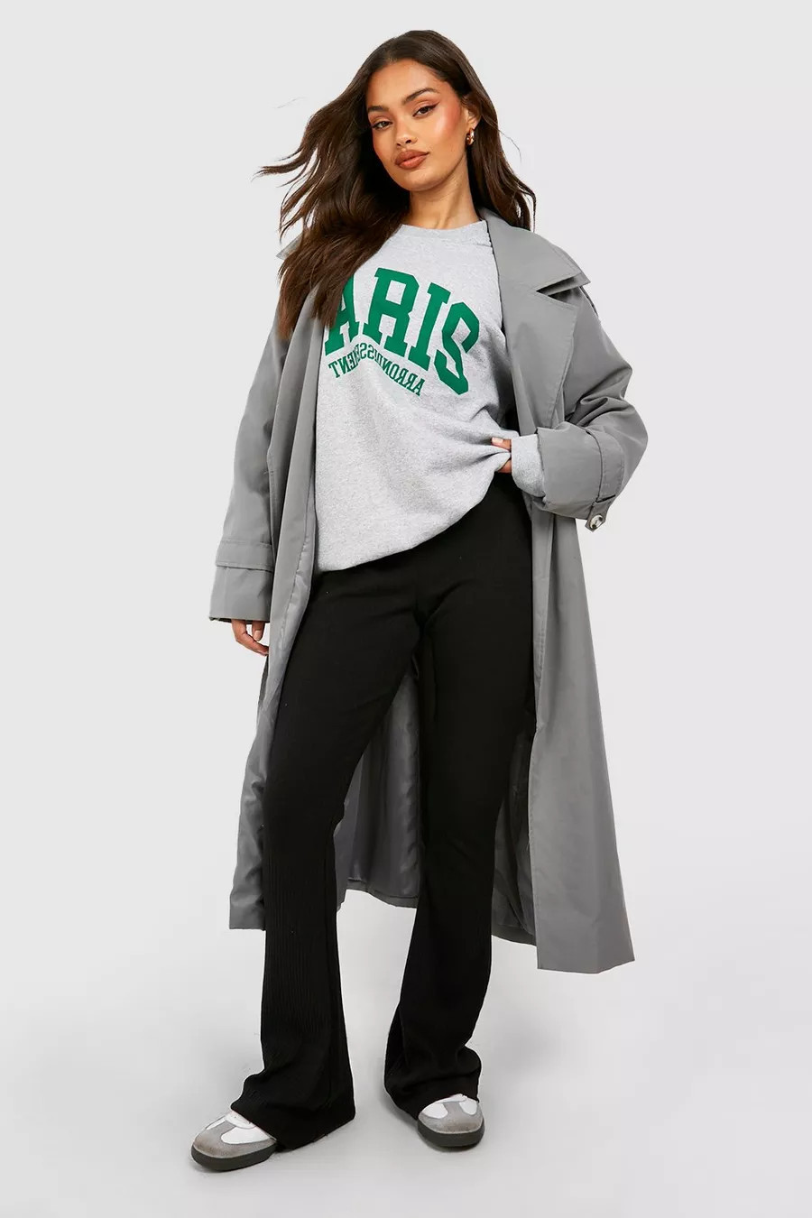 Shaper Waistband Ribbed Flared Leggings | Boohoo.com (UK & IE)