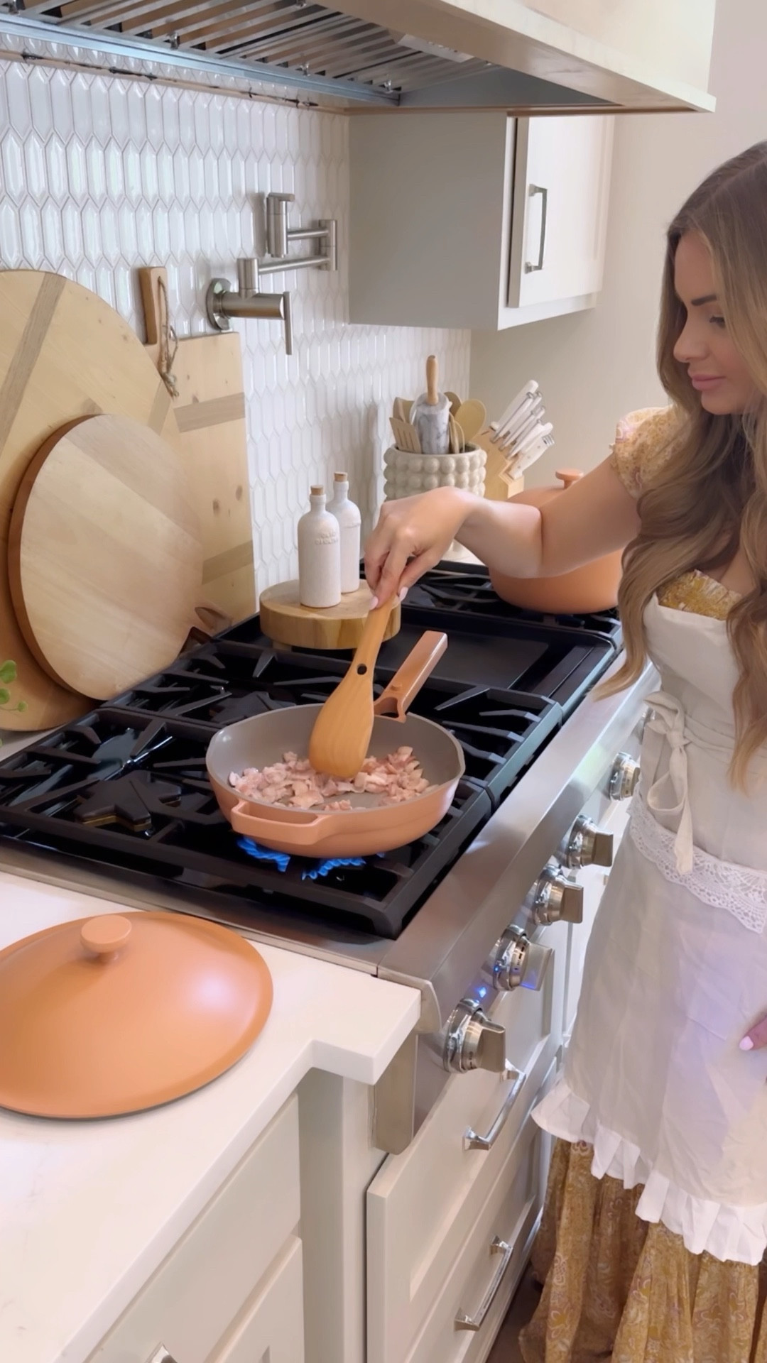 The Always Pan from @OurPlace is a must-have pan! It’s no wonder this pan has gone viral on social media. It’s the most versatile and easy-to-use pan I’ve ever had the pleasure to use! It takes the place of 10 pieces of cookware in your kitchen! The Pefect Pot is the perfect size for soups and larger recipes! They feature a non-toxic, non-stick ceramic coating and are super easy to clean! And they’re on sale now! #ad #fromourplace

Chicken Corn Chowder Recipe 
(I usually double recipe) 

2 slices bacon, diced
½ pound potatoes, unpeeled and diced (we used red potatoes)
1 pound boneless, skinless chicken-breast halves, cut into 1-inch chunks
3 green onions, sliced
2 tablespoons flour
1 chicken-flavor bouillon envelope
2 cups milk
1 15 to 17 ounce can cream-style corn

1.  In 3-quart casserole, cook bacon, covered, on high 2½ to 3 minutes until crisp. Remove bacon with slotted spoon; set aside.
2. Add potatoes to drippings. Cook, covered, on high 6 to 7 minutes until tender, stirring once halfway through cooking. Add chicken and green onions. Cook, covered, 3 to 4 minutes until chicken is no longer pink, stirring once. 
3. Sprinkle flour over chicken; stir to blend. Add bouillon, milk, and corn. Cook, covered, on high 8 to 10 minutes until mixture comes to a boil and thickens slightly, stirring occasionally. Add salt and pepper to taste. Can be served with crumbled bacon on top. 


Follow my shop @mytexashouse on the @shop.LTK app to shop this post and get my exclusive app-only content!

#liketkit 
@shop.ltk
https://liketk.it/482d9

#LTKfamily #LTKsalealert #LTKFind #LTKhome